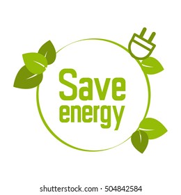 Save Energy Symbol Green