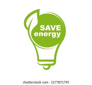 Save Energy Symbol Light Bulb Green Stock Vector (Royalty Free ...