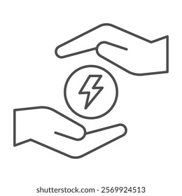 Save energy thinline icon, editable vector icon, pixel perfect, illustrator ai file
 