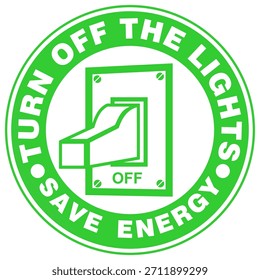 Guardar Energía, apague las luces, Vector de la etiqueta engomada