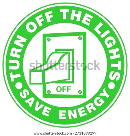 Save Energy, Turn off the lights, sticker vector