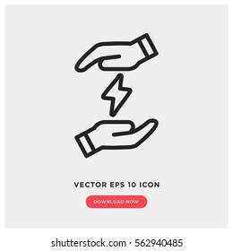 Save Energy Vector Icon, Save Electric Symbol. Modern, Simple Flat Vector Illustration For Web Site Or Mobile App