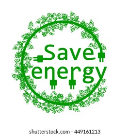 Save energy - vector illustration.