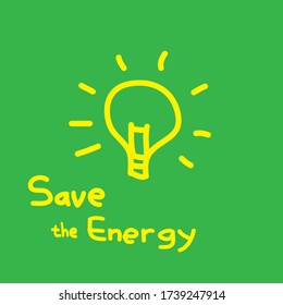 Save the energy vector illustration, light icon.
