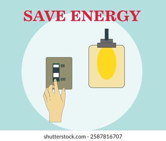 Save Energy Vector line art Design