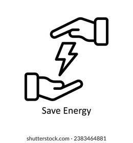 Ilustración de diseño del contorno vectorial de ahorro de energía. Símbolo del archivo EPS 10 de fondo blanco 