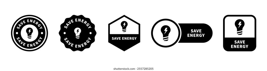 Save Energy - vector signs for product information labeling.