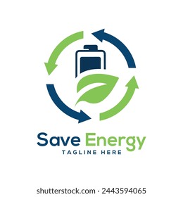 Save Energy Save the world sign creative Logo design vector social media template