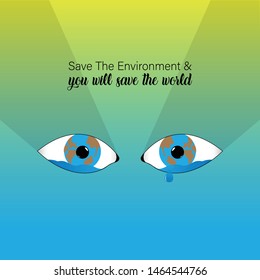 save the environment with gradient background