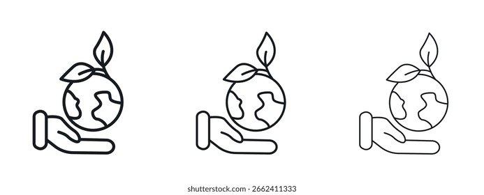 Save environment icon simple line design - Simple Vector Illustration