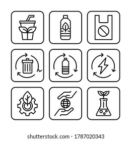 Save environment icons set. Save environment icons set. Line vector. Isolate on white background.