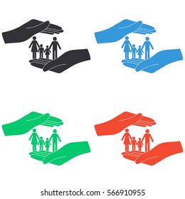 Save family icon - colored vector  set
