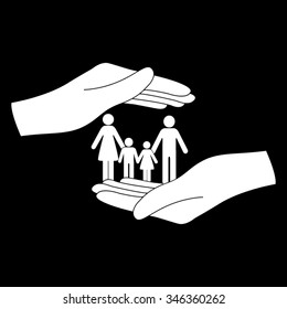 save family vector icon isolated on black