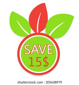 Save Fifteen Dollars Sale Icon