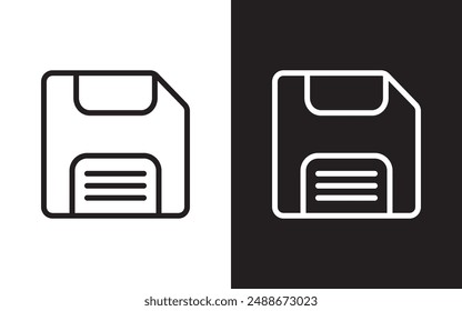 save file button icon, floppy disk symbol. Record line concept. Save diskette graphic design. save icon with white background