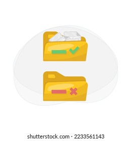 Save file, save document in folder, empty folder flat design vector illustration. simple and modern graphic element for landing pages, ui, icons, infographic