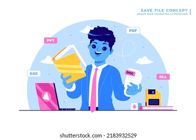 Save File And Document Illustration Design