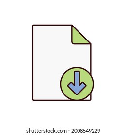 icono de descarga de archivo de guardar ilustración de vector de datos