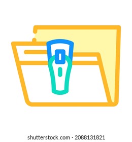 guardar archivo en el vector de icono de color de carpeta. guardar archivo en el signo de carpeta. ilustración de símbolo aislado