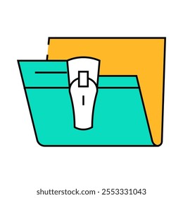 save file in folder line icon vector. save file in folder sign. isolated symbol illustration