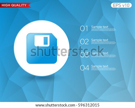 Save file icon. Button with save file icon. Modern UI vector.
