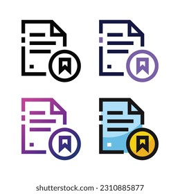 Save file icon design in four variation color
