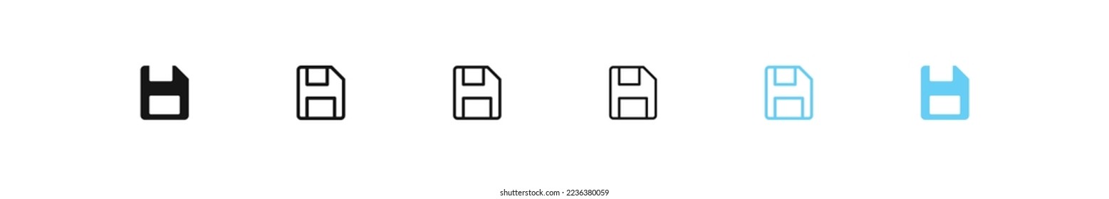 Save file icon. Diskette sign. Floppy disc symbols. Vector isolated sign.