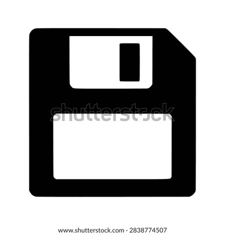 Save file icon flat outline in black
