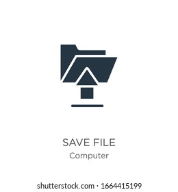 Save file icon vector. Trendy flat save file icon from computer collection isolated on white background. Vector illustration can be used for web and mobile graphic design, logo, eps10