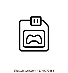 Save file, memory card icon. Simple line, outline vector elements of video game icons for ui and ux, website or mobile application