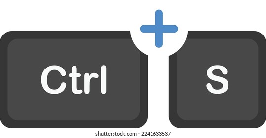 save file shortcut keyboard Icon Vector FLat Illustration
