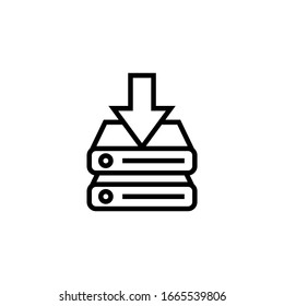 Save file vector icon in linear, outline icon isolated on white background