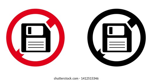Save Files no Permitted Sign in Red and Black Version