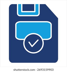 Salvar ilustração de vetor de ícone azul plano