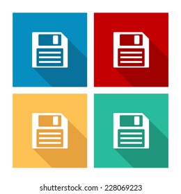 Save - flat icon with long shadow