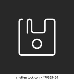 Save or Floppy disk download symbol sign one line icon on background