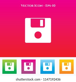  Save or floppy Icon in Colored Square box. eps-10