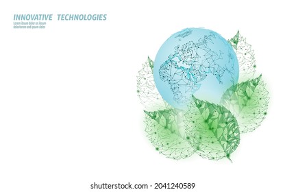 Save forest ecology abstract banner template. Eco rainforest safety environment care green trees on world map 3d polygonal white background. Deforestation avoid vector illustration