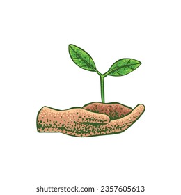 Save the Forest Hand Drawn Icon Illustration