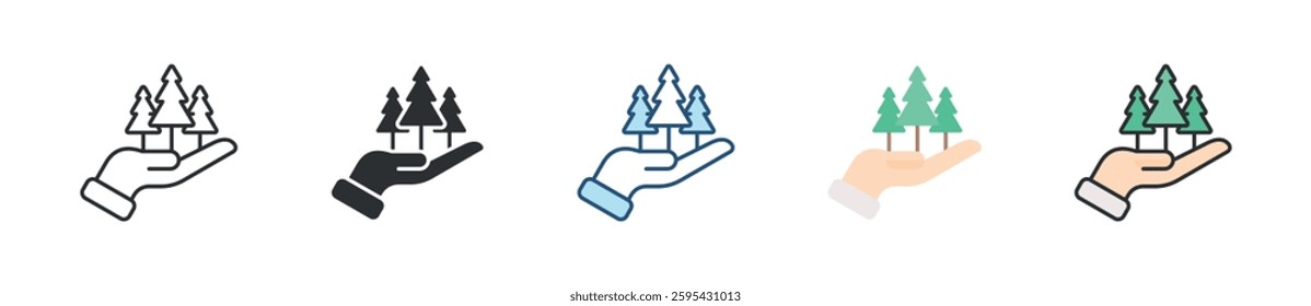 Save The Forest Icon Set Multiple Style Collection