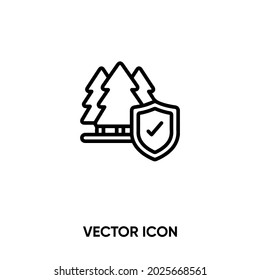 Save forest vector icon. Modern, simple flat vector illustration for website or mobile app.Protect forest or tree symbol, logo illustration. Pixel perfect vector graphics	