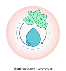 Save forest, save water concept. Forest and water interaction. Vector illustration outline flat design style.