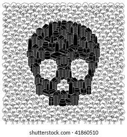 Save the forests concept: Skull. Vector