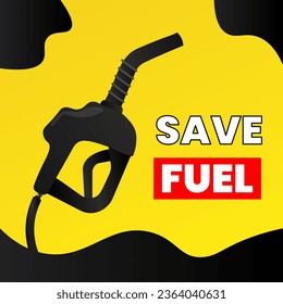 Save fuel save money vector illustration usable for company, industries, or organization. Save fuel BBM illustration in EPS 10. Black color fuel gasoline with yellow black background