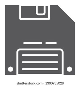 Save game glyph icon, data and disk, diskette sign, vector graphics, a solid pattern on a white background, eps 10.
