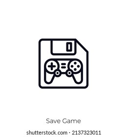 Save Game icon. Outline style icon design isolated on white background
