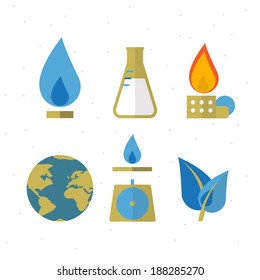 Save Gas for the earth icon - vector illustration