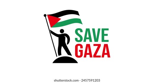 Save gaza design background vector with human figure