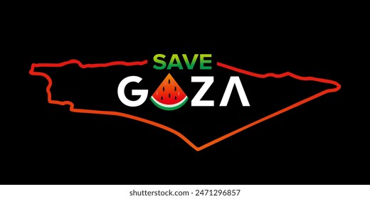 SAVE GAZA ESIGN VECTOR ILLUSTRATION