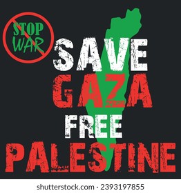 Save Gaza, free Palestine Illustration background